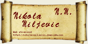 Nikola Miljević vizit kartica